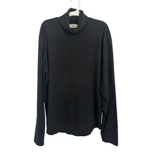 Buck Mason Black Cotton Long Sleeve Turtleneck Size Medium